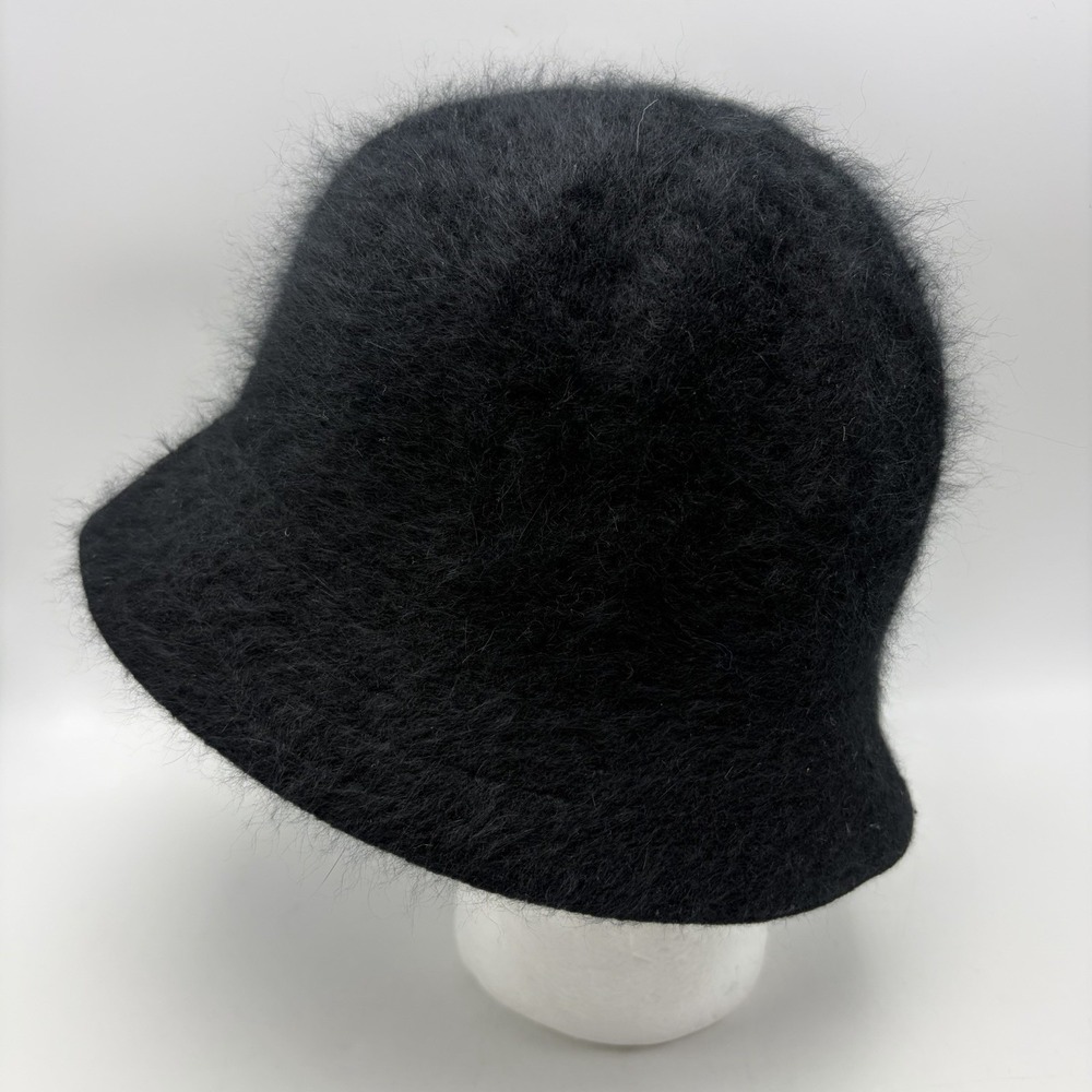 Betmar New York Angora Blend Black Cloche Bucket Hat Womens One Size